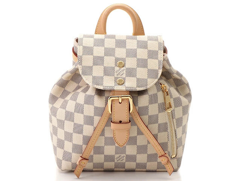 LOUIS VUITTON Bag Backpack Speronne Damier Azur White
